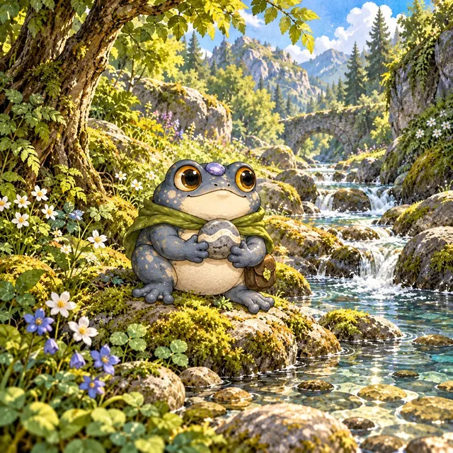 Pebble in an original Hopwisp puzzle painting